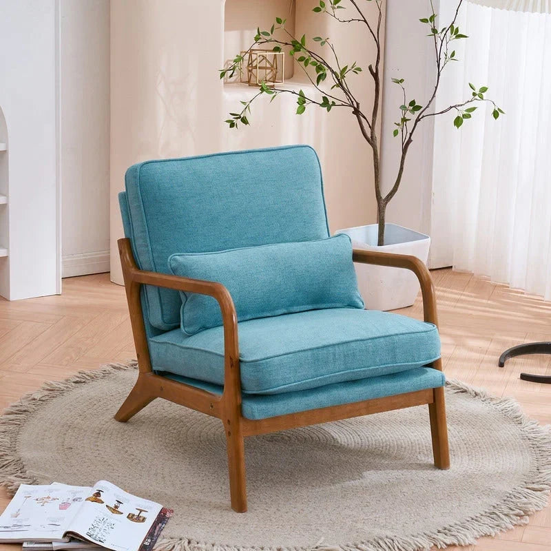 Sillón decorativo tapizado de estilo moderno de mediados de siglo