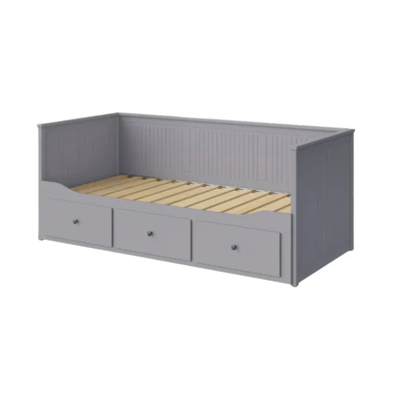 HEMNES Cama nido con 3 cajones, gris, 80x200 cm