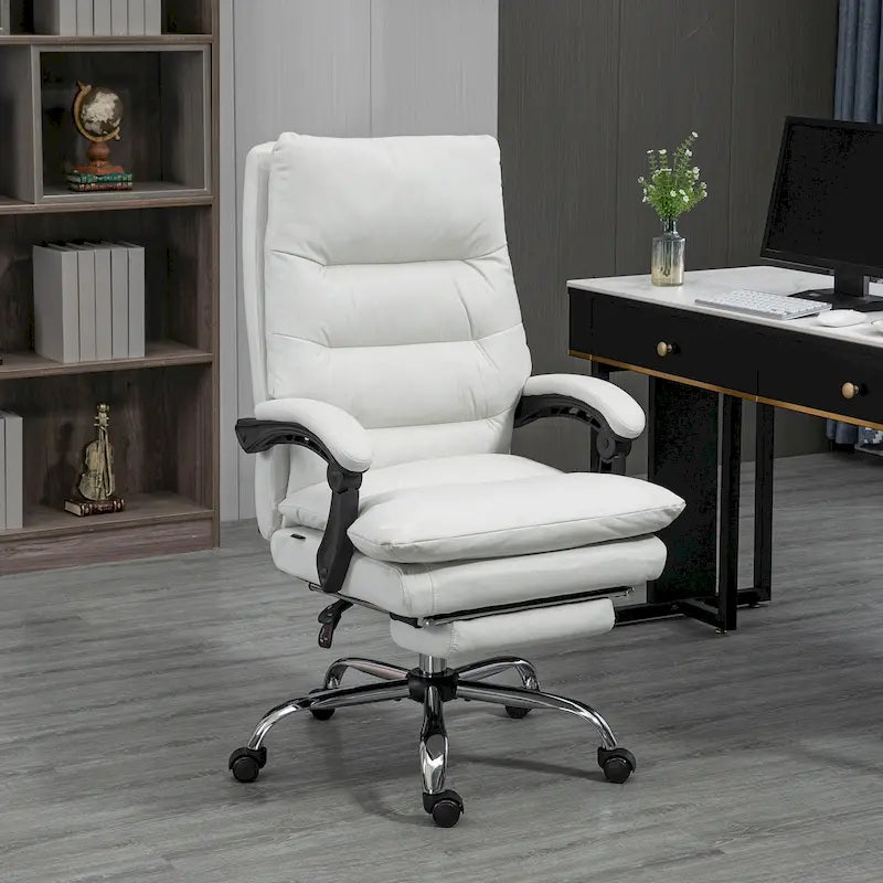 Vinsetto Silla de Oficina Reclinable con Masaje de Vibración y Calor de Microfibra