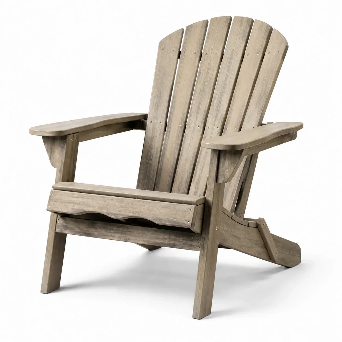 Silla Adirondack de madera gris 110cm x 90cm x 95cm