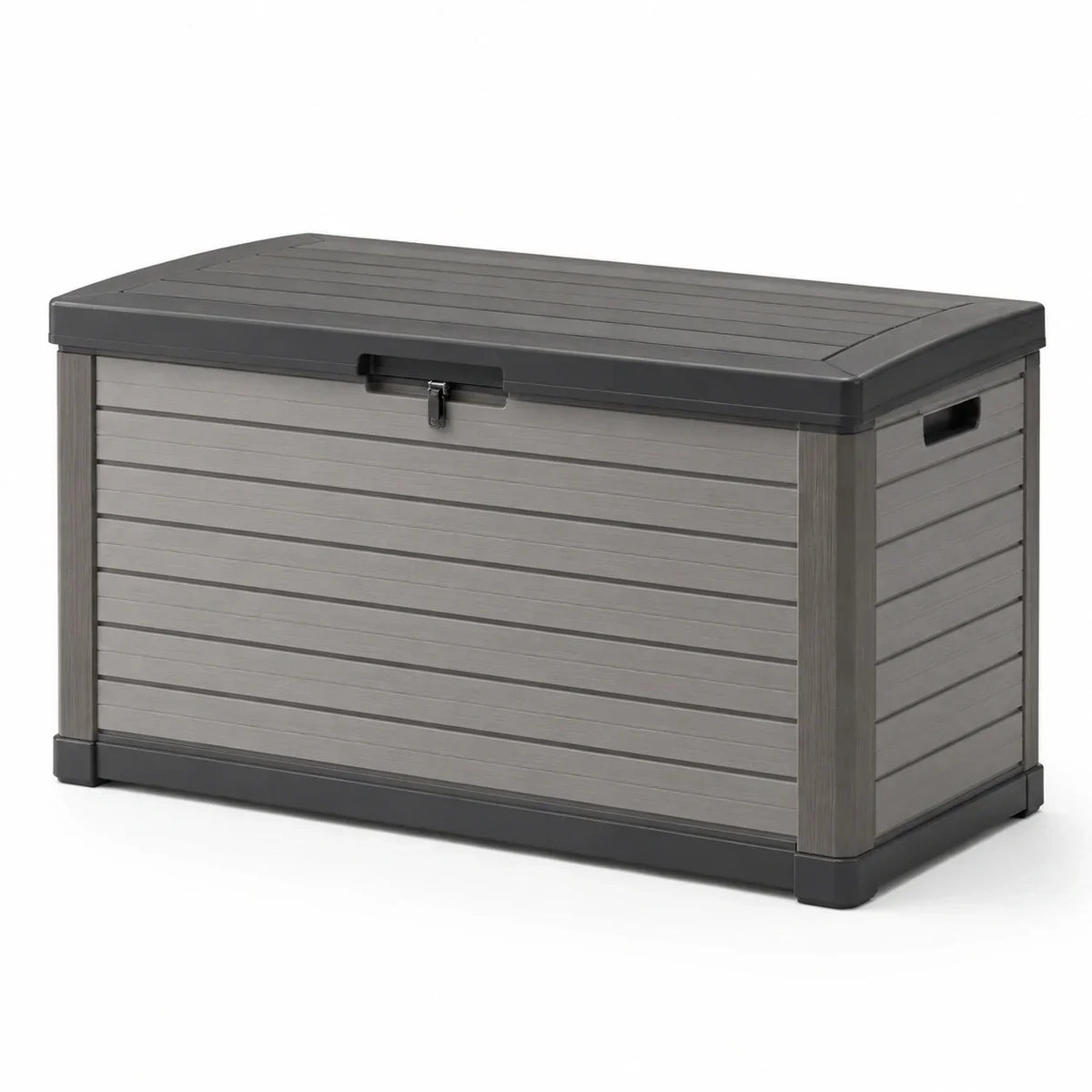Arcón de jardín de plástico 117x45x57 cm gris