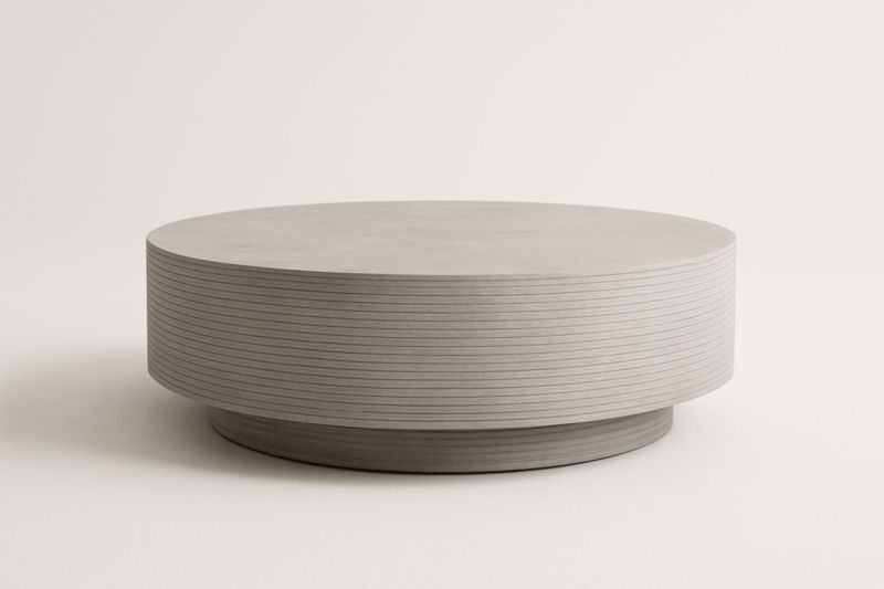 Para jardín mesa de centro redonda de hormigón gris diámetro 90 cm