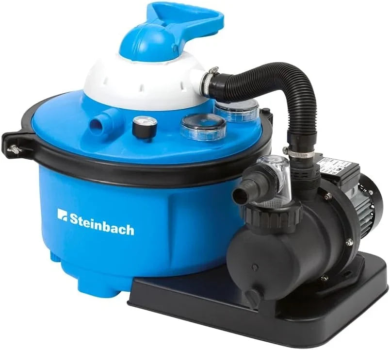 Sistema de filtración para piscinas Comfort 50 040200Y, bomba de filtrado autoaspirante de 6,6 m³/h para piscinas de hasta 33.000 l, con prefiltro y manómetro