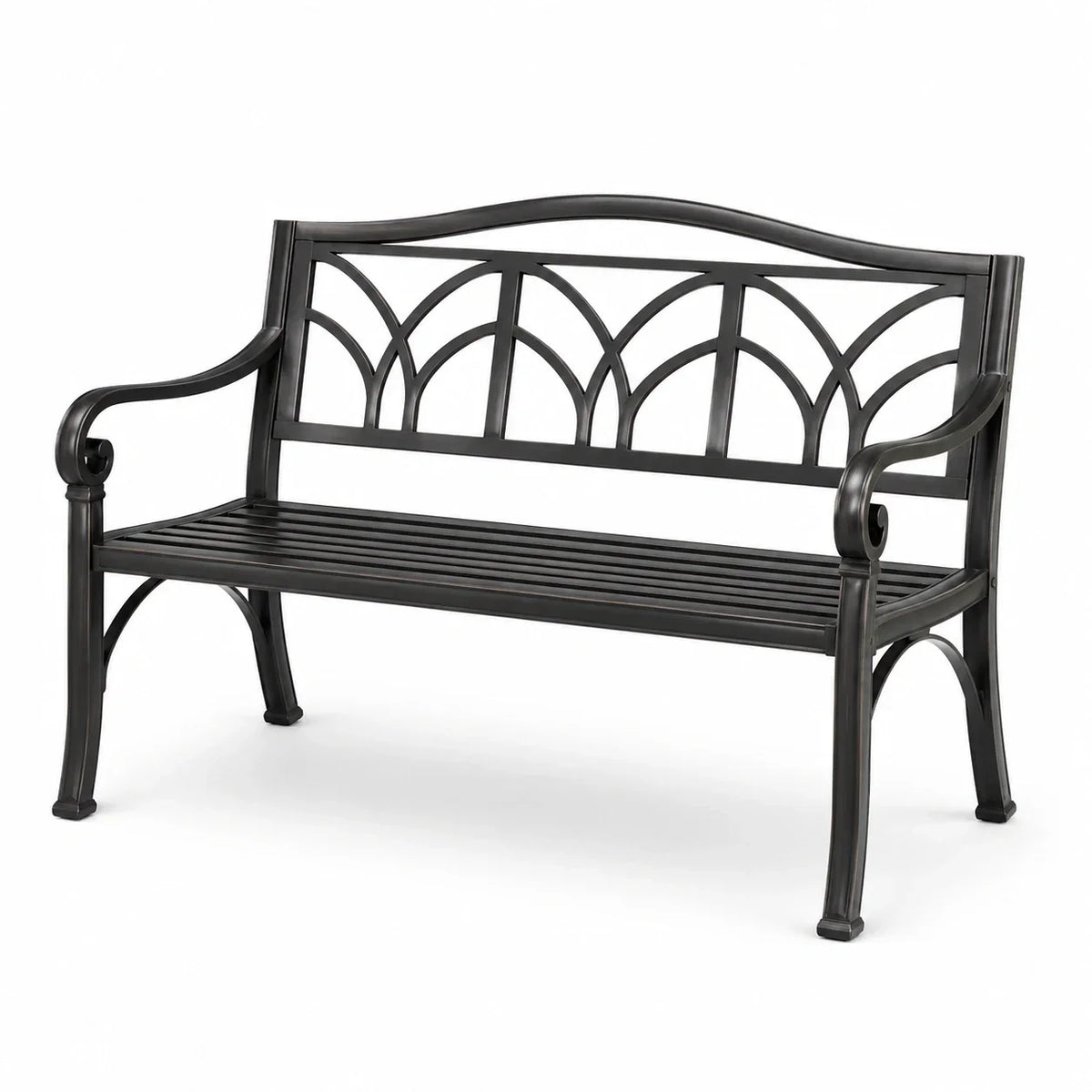 Banco de jardín de hierro forjado 128x58x78 cm