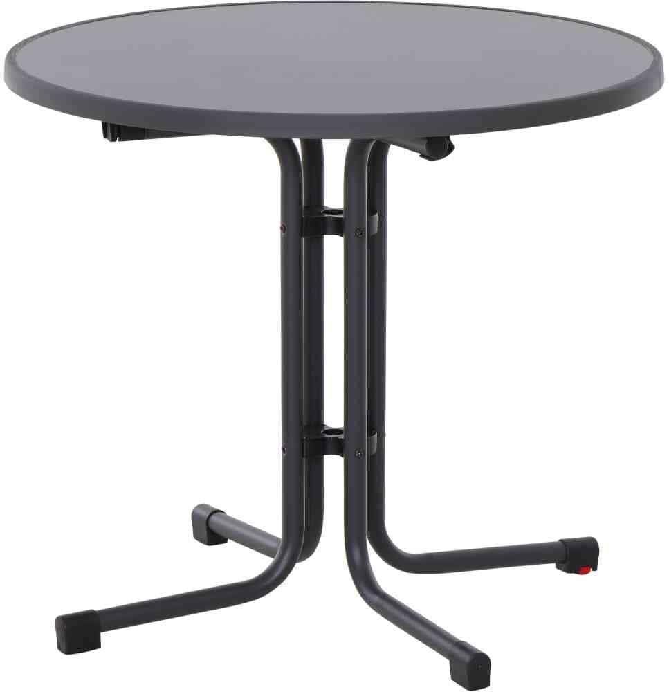 Mesa plegable Paco Ø 80 cm antracita mate acero/melamina