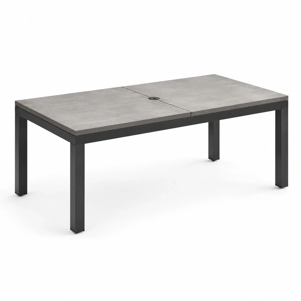 Mesa de jardín de aluminio con tablero de cerámica gris 200x100cm