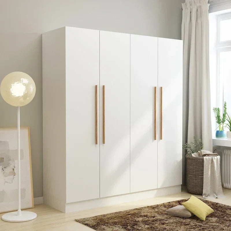 Armario moderno independiente de madera maciza con estantes de almacenamiento