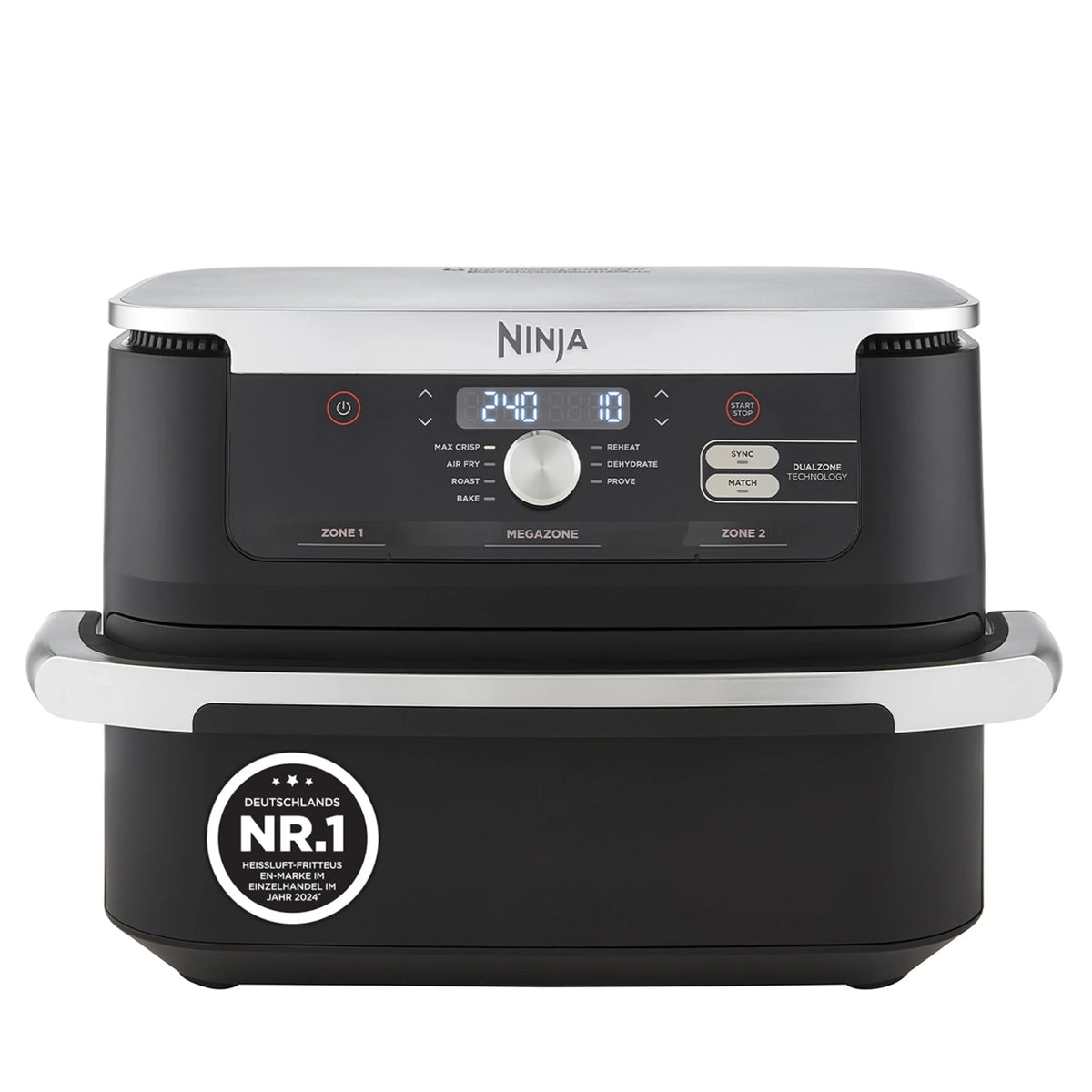 Freidora de aire Ninja AF500EUCP Foodi FlexDrawer 10,4 L – 7 funciones, zona doble, 2470 W, negro/cobre