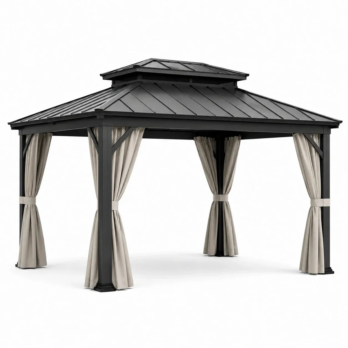 Pabellón de aluminio 3x4m negro beige