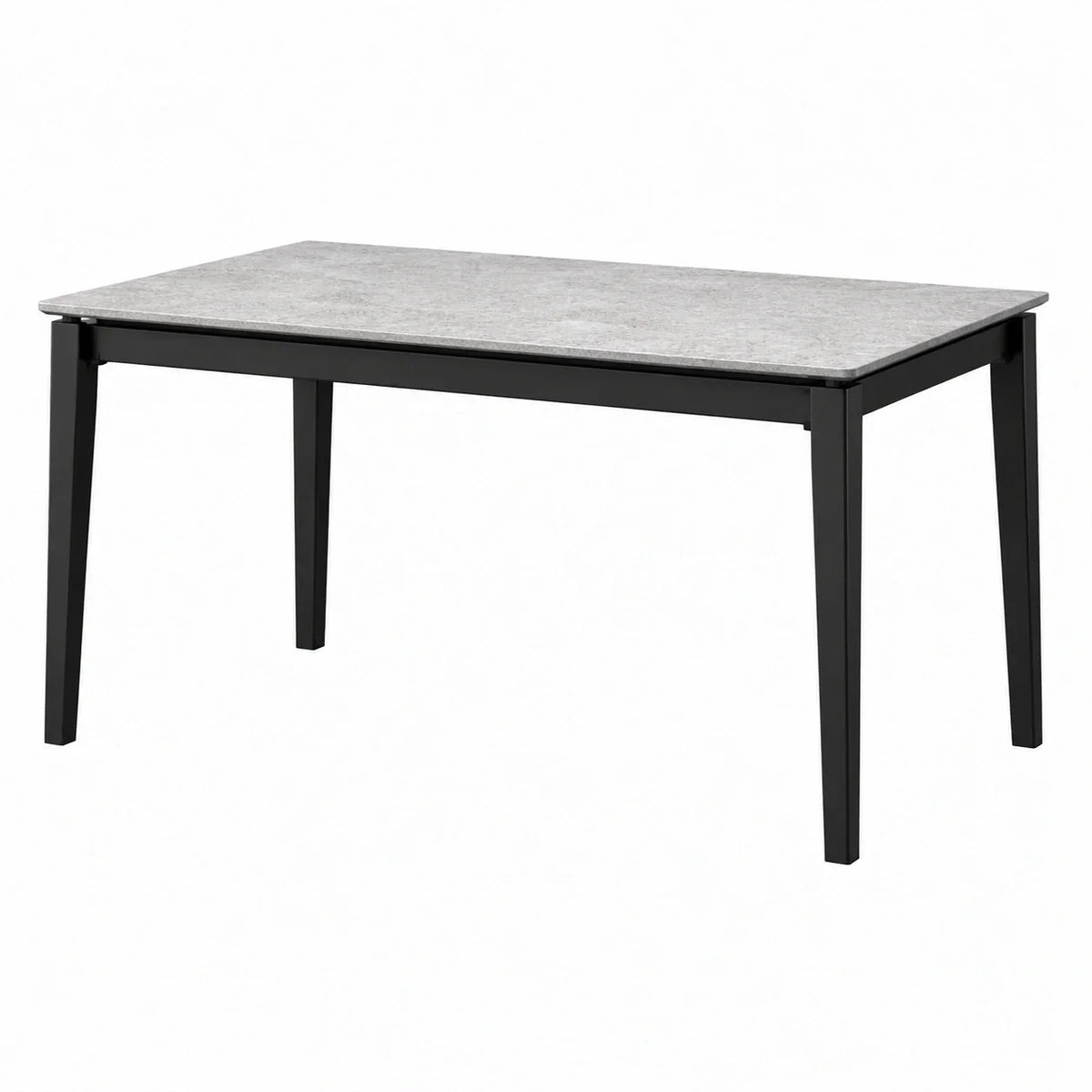 Mesa de comedor con tablero de cerámica y estructura de acero 140x80x75 cm gris/negro