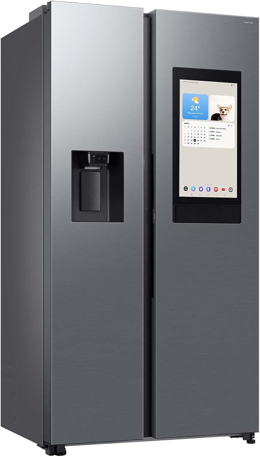 Frigorífico americano Samsung RS90F67BETEF, nevera con congelador AI, 178 cm, 614 l, dispensador de hielo/agua con depósito, Family Hub, modo AI Energy y control por voz, aspecto de acero inoxidable