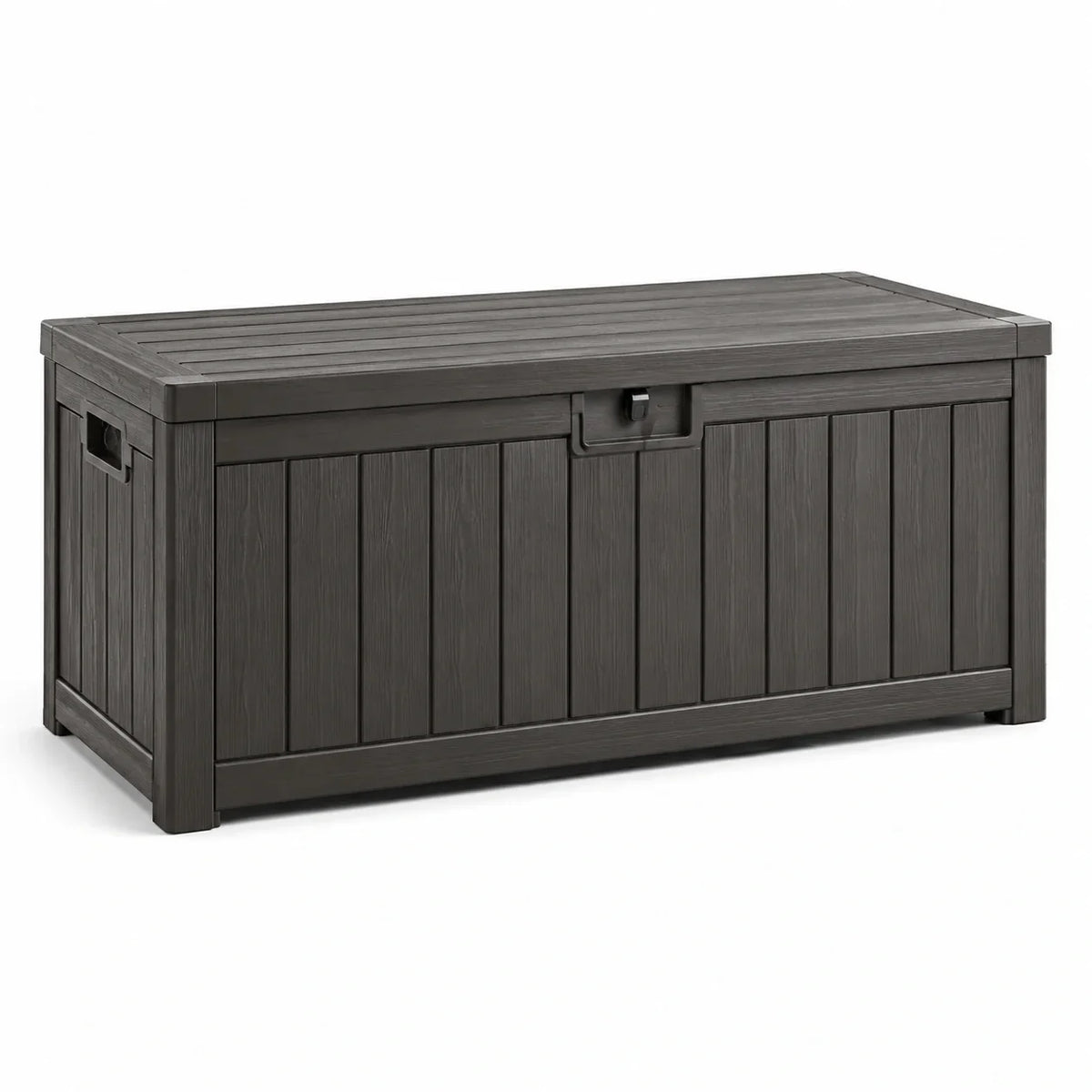Caja de almacenamiento de plástico gris oscuro
