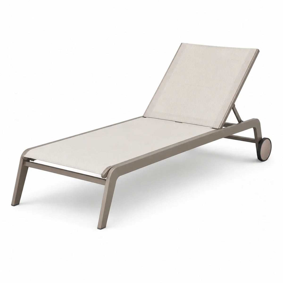 Tumbona de jardín de aluminio y textileno beige 200 cm