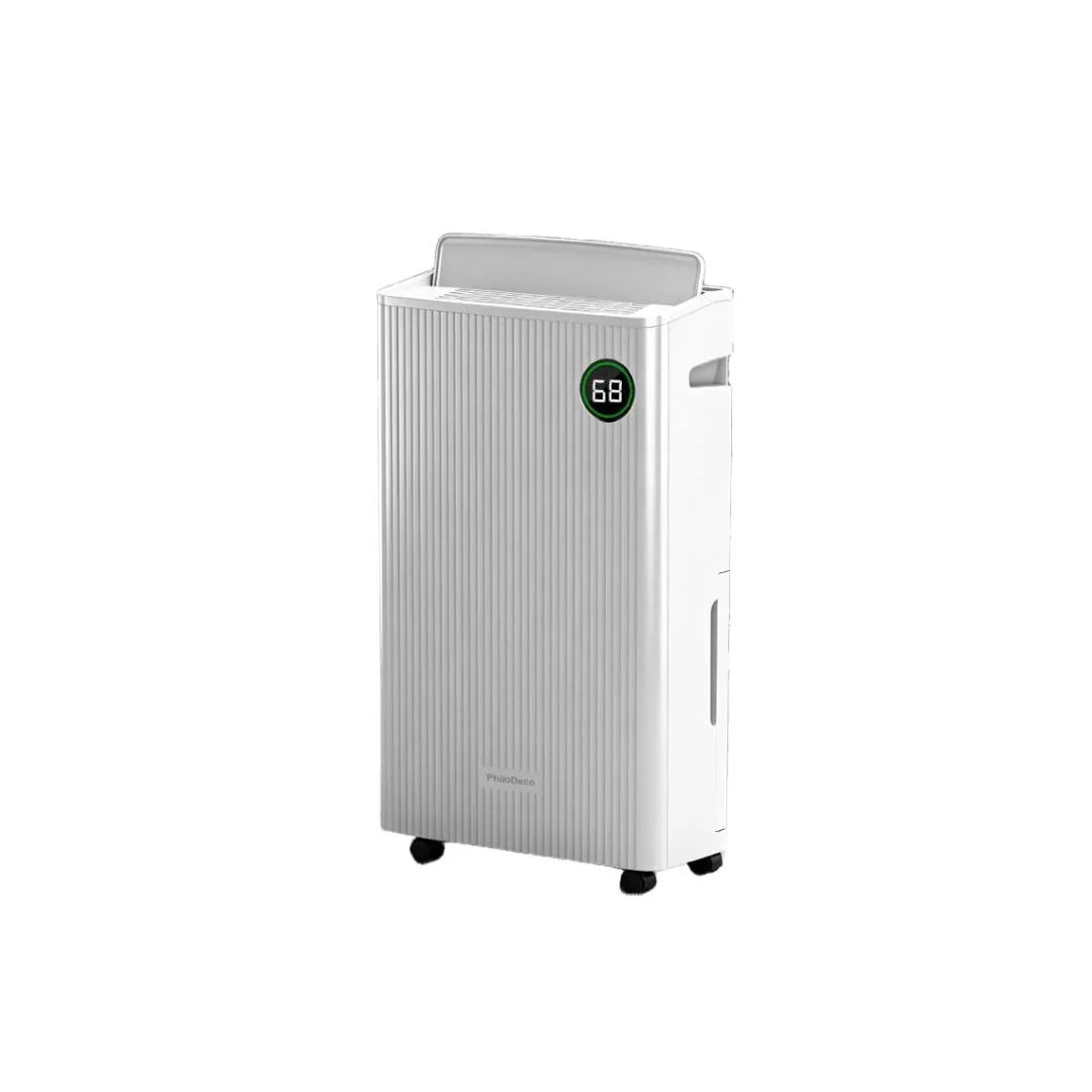 Deshumidificador eléctrico 20 l/día para sótanos y habitaciones de hasta 50 m² con depósito de agua de 5,5 l, 180 m³/h y temporizador de 24 horas
