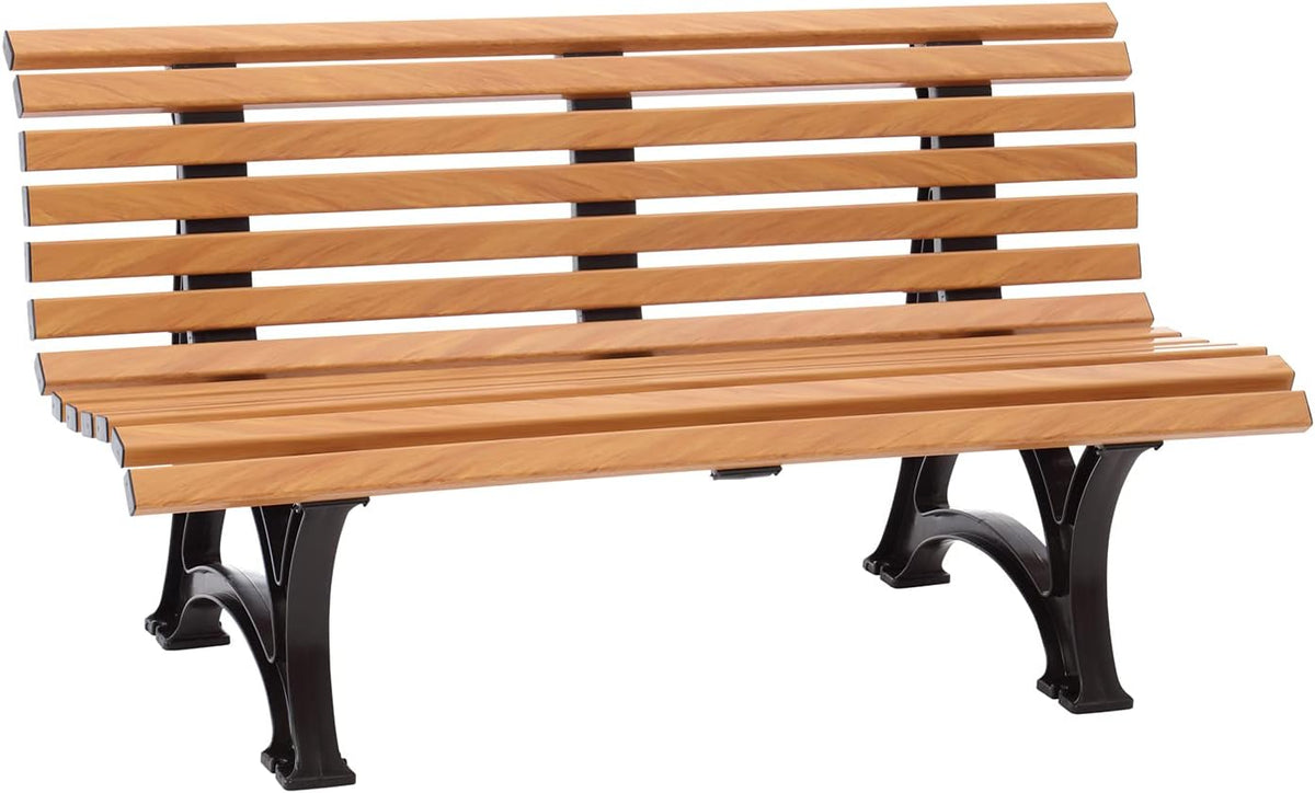 Banco de jardín Blome Helgoland - Banco de 3 plazas para jardín, balcón, terraza, banco de parque con aspecto de madera, fabricado en Alemania