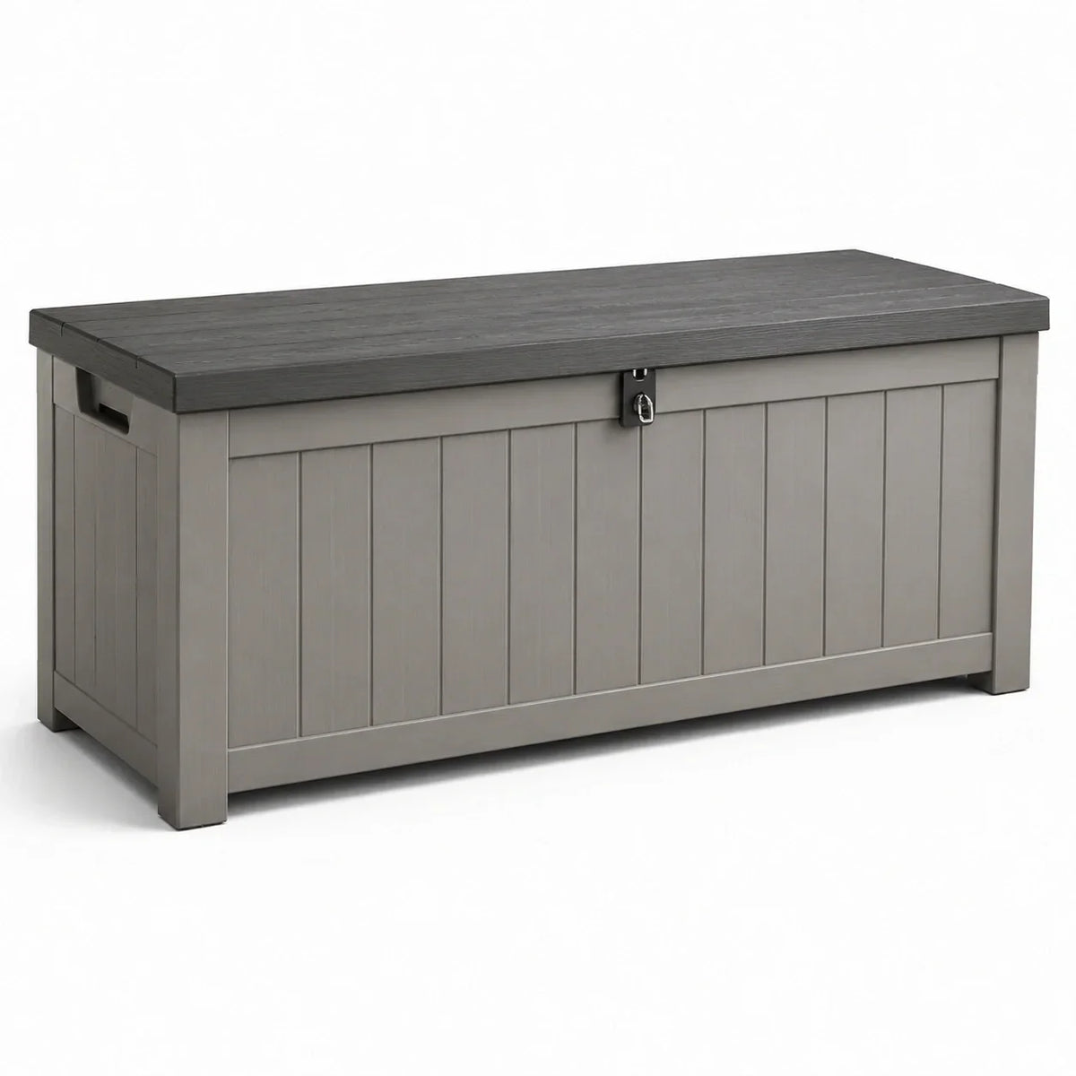 Caja de jardín de polipropileno gris 120 cm x 45 cm x 60 cm