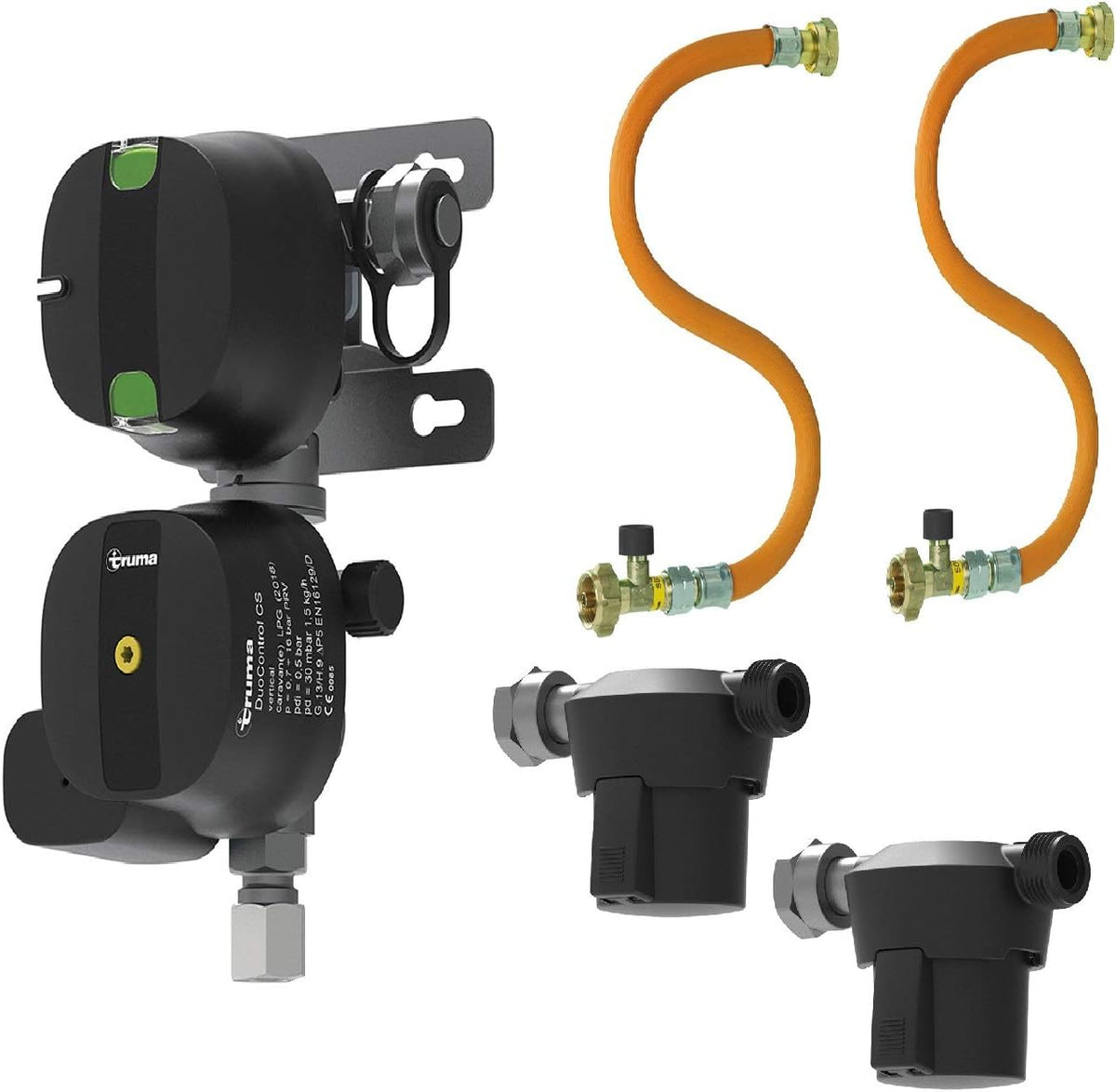 Set completo de regulador de gas para camping Truma DuoControl CS 30 mbar vertical