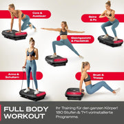 Plataforma vibratoria 4D VP400 hasta 40 Hz con 3 modos de entrenamiento, altavoz Bluetooth, pantalla táctil y capacidad de carga de 120 kg