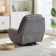 Sillón reclinable giratorio de pana con deslizamiento, reposapiés para sala de estar