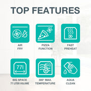 Set de horno empotrable Gorenje con aire caliente Inox Set 4 con placa vitrocerámica / 77 litros / ExtraSteam / GentleClose & Open / EcoClean / AirFry / PizzaMode / PerfectGrill / guías telescópicas / aspecto inox