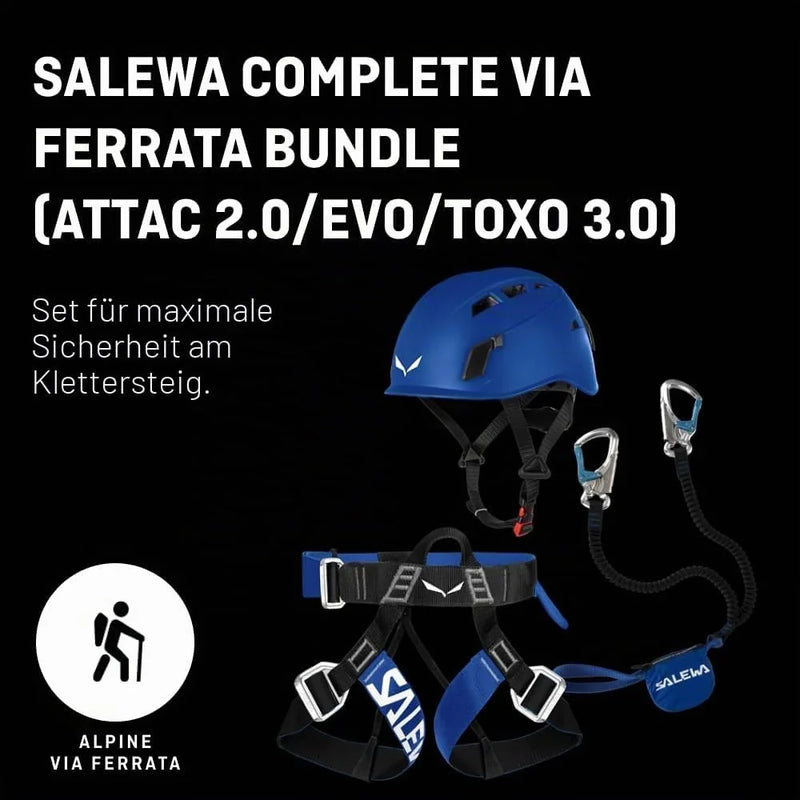 Set de vía ferrata Attac Evo Toxo 3.0, kit completo con casco, mosquetones y disipador de energía, talla única para escalada