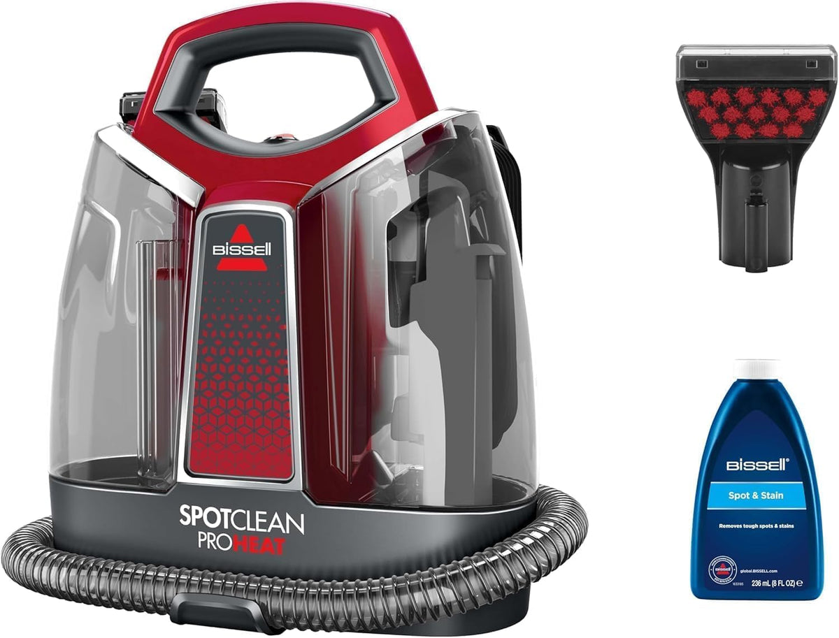 BISSELL SpotClean ProHeat, Limpiador de Tapicerías, Motor Potente de 330 W, Diseño Compacto, con Tecnología HeatWave, Limpiador para Alfombras, Moquetas, Muebles, Telas, Coche y Más, 36988