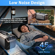 Aire acondicionado portátil para camping de 5200 BTU, unidad silenciosa 4 en 1 con mando a distancia, aire acondicionado móvil para tienda de campaña, caravana, coche, garaje, uso interior y exterior A-12V