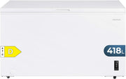 Congelador Horizontal Cecotec 418L Bolero CoolMarket Chest 418P Blanco D. Cesta con asas, control electrónico LED, ruedas, bajo consumo, UltraContact D-Cool, función dual, puerta ZeroG, congelación rápida