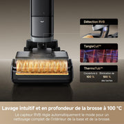 DREAME H15 Pro, aspirador friegasuelos con calor, limpieza de suelos a 85°C, brazo robótico con IA GapFree, sensor RGB inteligente, 22 000 Pa, sin enredos, lavado de cepillo a 100°C, secado en 5 min a 90°C, control por app
