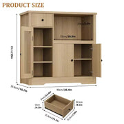 GustoWave Alacena de cocina para microondas con almacenamiento, 3 puertas, 1 cajón y estantes ajustables, gabinete de despensa