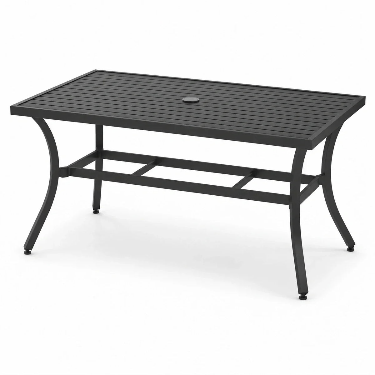 Mesa de jardín de metal negra 150x90x75cm