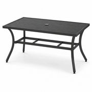 Mesa de jardín de metal negra 150x90x75cm