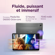 Lenovo Idea Tab - Tablette tactile, IA intégrée 11'' 2.5K, 90Hz (MediaTek Dimensity 6300, 8 cœurs, RAM 8 Go, UFS 2.2 128 Go, Android 15, Wi-Fi 5 + Bluetooth) Lenovo Tab Pen + Étui Folio - Gris