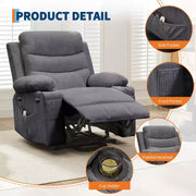 Sillón reclinable elevador eléctrico, reclinables eléctricos para ancianos con calor y masaje, asistencia para levantarse con portavasos, bolsillo lateral, para sala de estar
