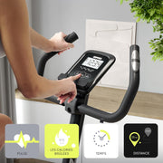 Bicicleta estática para adultos ZIPRO con resistencia magnética de 8 niveles, pantalla LCD, soporte para teléfono y sillín ajustable, bicicleta estática para entrenamiento cardiovascular, bicicletas deportivas portátiles (One S)