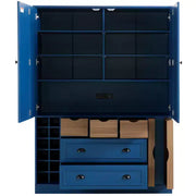 Despensa de cocina independiente Whisen de 71'' de altura, armario de almacenamiento grande para comedor, alacena con 4 puertas plegables, estantes y botelleros