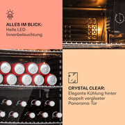 Mininevera Klarstein con puerta de cristal para habitaciones, refrigerador de bebidas con estantes ajustables, pequeño de 80 litros, frigorífico silencioso para interiores/exteriores
