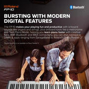 Piano digital compacto Roland FP10 de 88 teclas con sonido SuperNATURAL y altavoces integrados