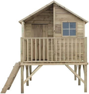 Casita de jardín para niños - Casa de juegos infantil para exteriores - De madera de pino cepillada e impregnada - Casita de juegos original y única
