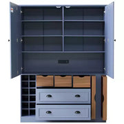 Despensa de cocina independiente Whisen de 71'' de altura, armario de almacenamiento grande para comedor, alacena con 4 puertas plegables, estantes y botelleros