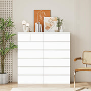 Cómoda FOREHILL de 7 cajones, cómoda para dormitorio de adulto, sinfonier alto, cómoda de almacenamiento blanca, armario con cajones para salón y pasillo, de madera, 60x40x119cm