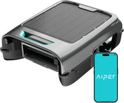 Robot limpiafondos solar para piscinas AIPER EcoSurfer S2, robot de piscina a batería con control por app, limpieza de superficie 24/7, carga solar y CC, detección inteligente de obstáculos, filtro de 150 µm, actualizaciones OTA