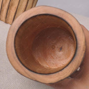 Portalápices de madera de mango maciza, tono de madera natural u oscuro, 12 cm de altura