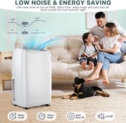 Aires acondicionados portátiles, AC portátil de 12000 BTU para habitaciones de hasta 550 pies cuadrados, AC 3 en 1 con enfriamiento rápido, deshumidificador y ventilador de tres velocidades, temporizador de 24 h/control remoto/ultra silencioso para