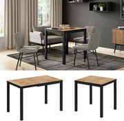 Mesa de comedor Vicco Granny, roble/antracita, 120 x 70 cm extensible, con función de extensión para longitudes de mesa variables