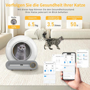 Caja de arena autolimpiable para gatos, grande XXL 68L, arenero automático con bolsas de basura, entrada baja con control por APP, arenero eléctrico para 2 gatos, arenero autolimpiable para gatos