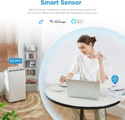 Aire acondicionado portátil Midea Silent Cool 26 Pro WF, 9000 BTU 2,6 kW, refrigeración, ventilación y deshumidificación, tamaño de habitación hasta 88 m³ (33 m²), control por APP/Alexa/Google Home/IFTTT, aire acondicionado móvil con tubo de escape