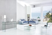 Consola de cristal transparente Meubletmoi de 100 cm con estante - Mesa de entrada de diseño contemporáneo - Ice