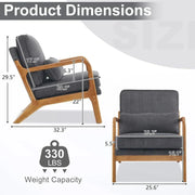 Sillón decorativo tapizado de estilo moderno de mediados de siglo