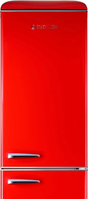 GEDTECH Refrigerador combinado vintage GCBV310RD - Congelador inferior - Rojo - Capacidad 310 L - Bajo consumo